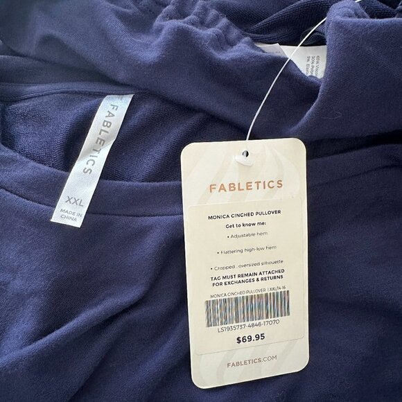 Fabletics Monica Cinched Pullover Navy Blue Long Sleeve Size XXL NWT - Picture 7 of 8